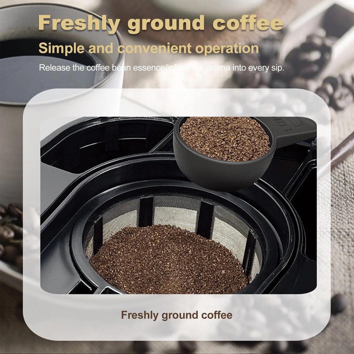 6 Cup Coffee Maker with Glass Carafe and Reusable Filter Q7531
