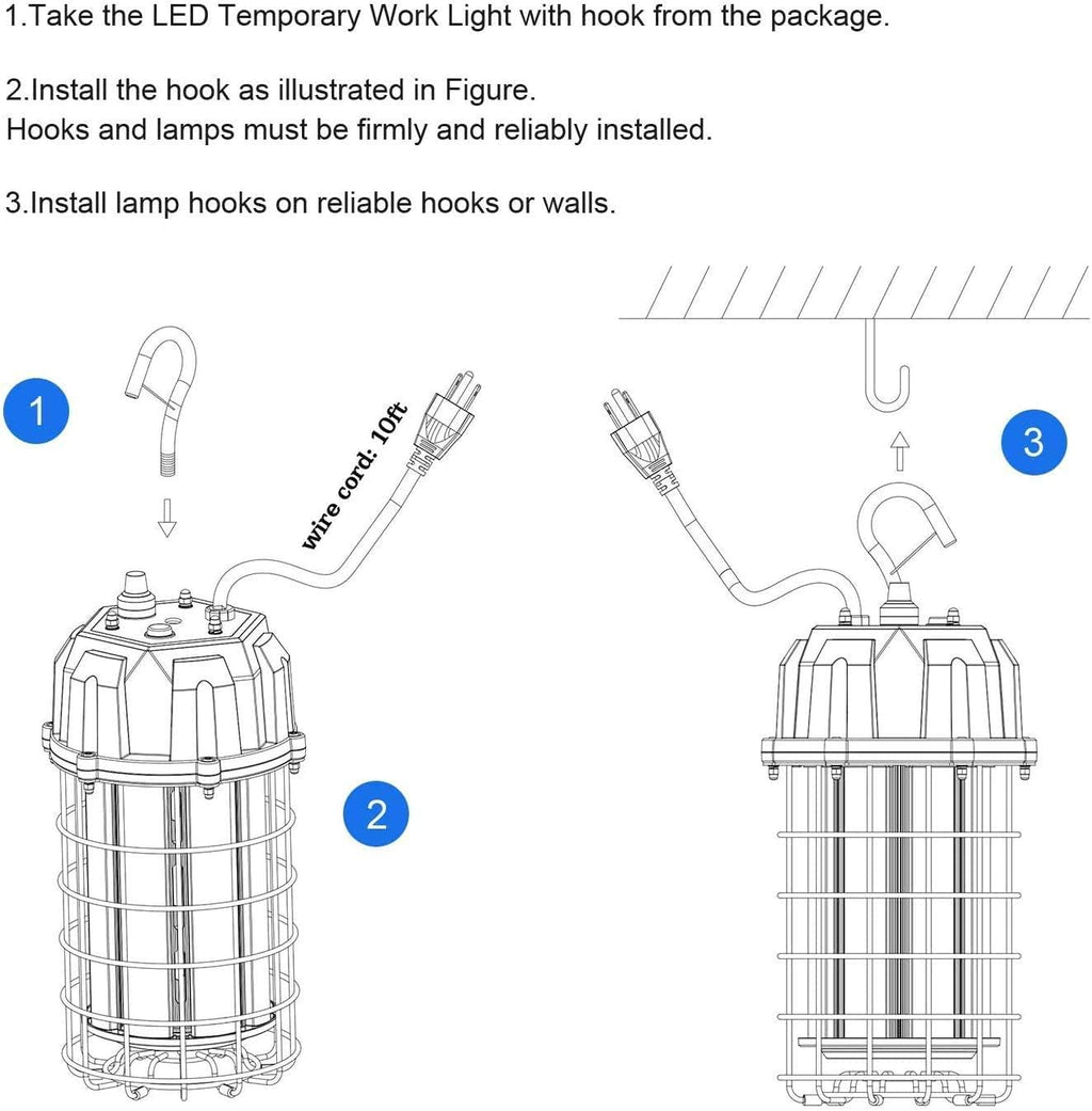 150W LED Portable Work Light 22500LM 5000K with Hook I7025
