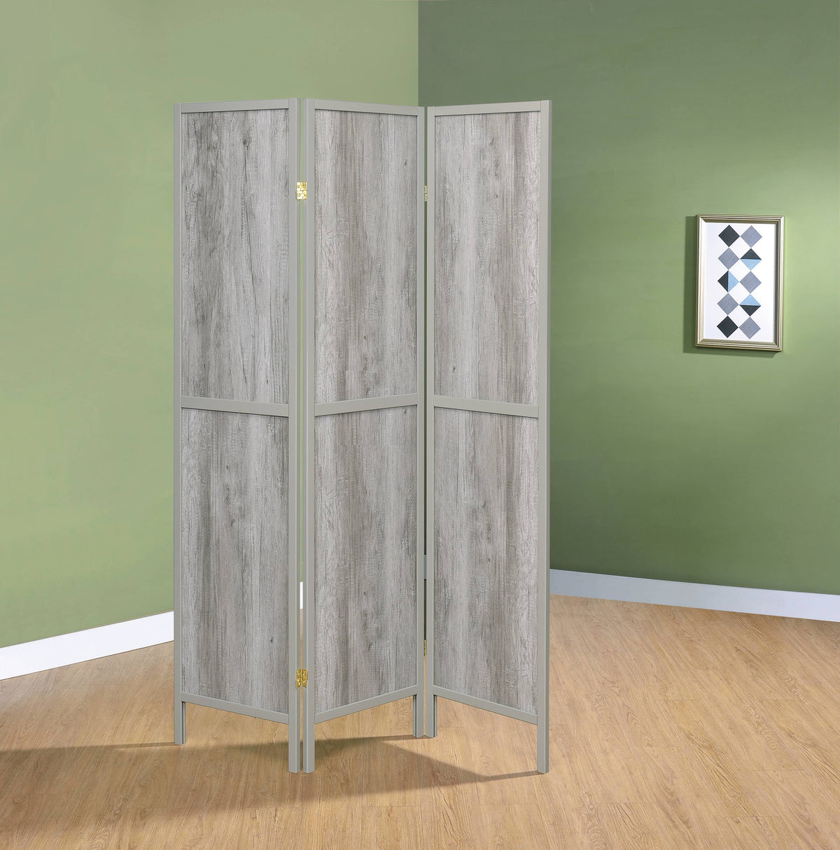 Grey Driftwood 3 Panel Folding Screen M51269