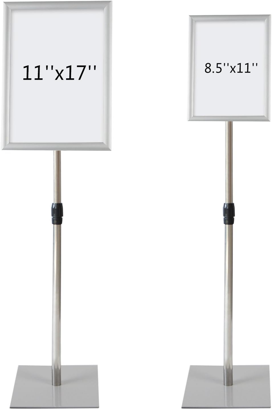 Adjustable Heavy Duty Pedestal Poster Stand with Square Steel Base D4859