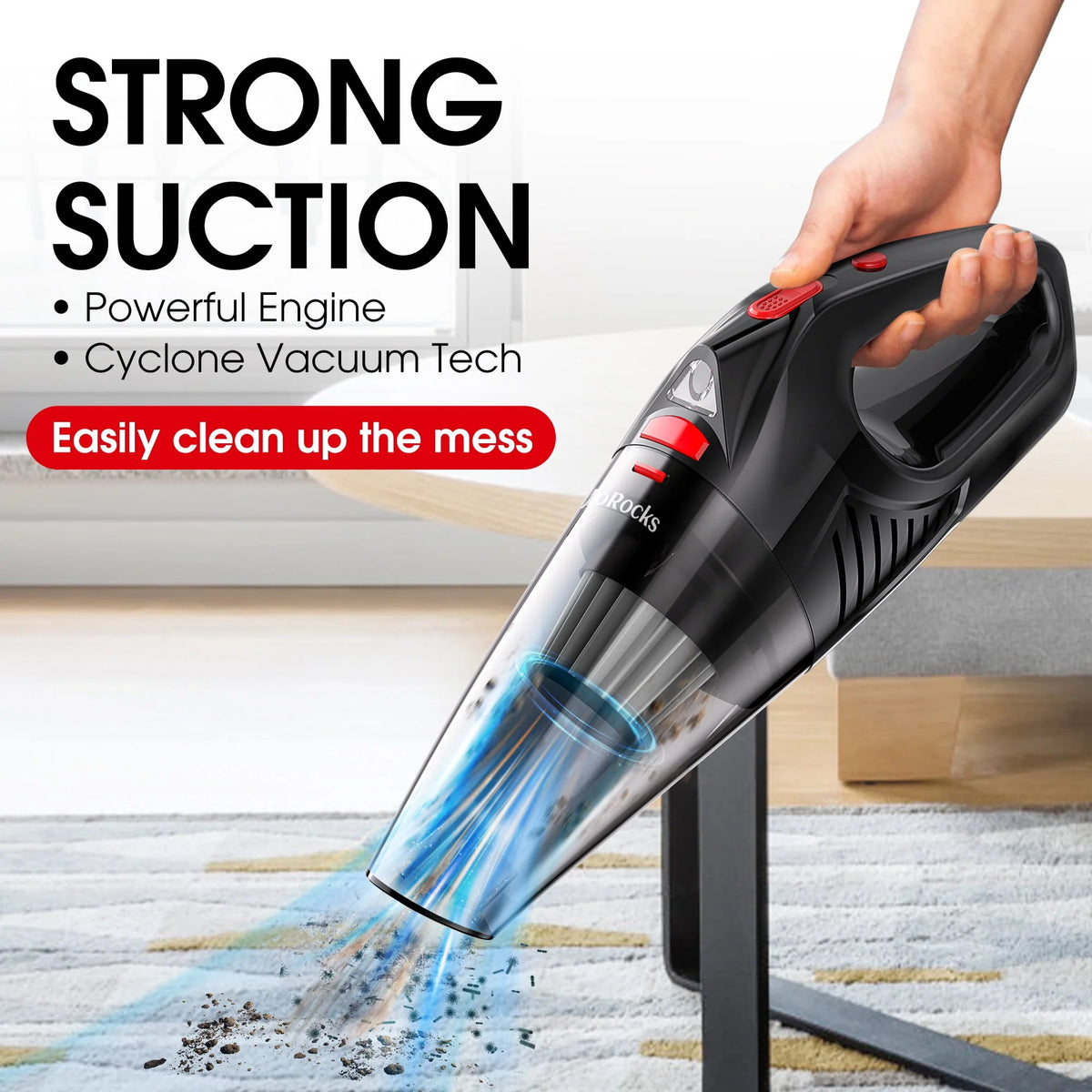 Cordless Portable Handheld Car Vacuum Cleaner with LED Lights S819573