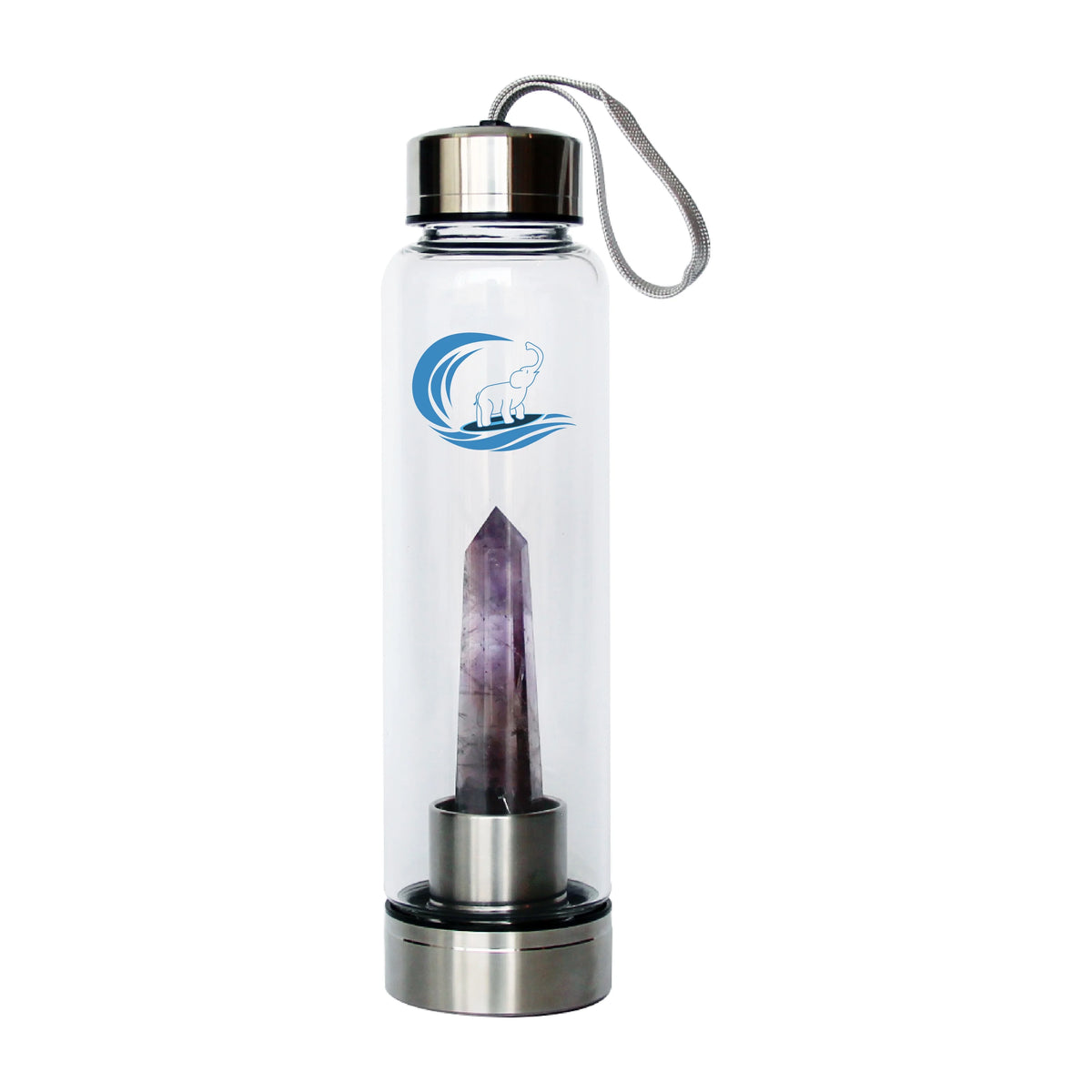 Amethyst Quartz Crystal-Infused Water Bottle E3302