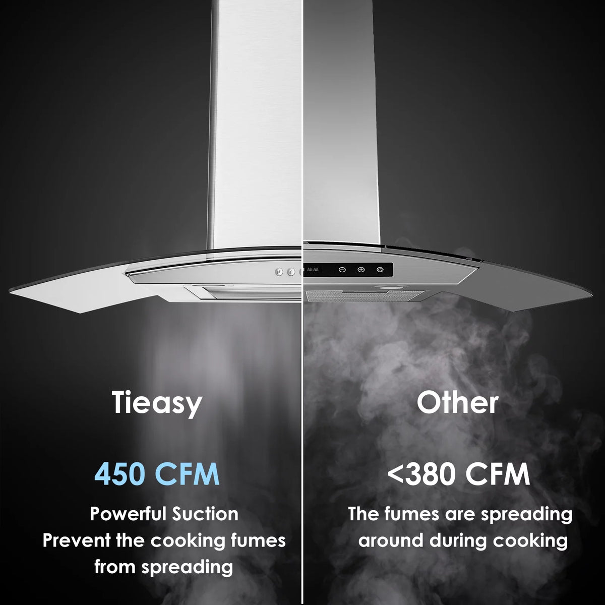 30 inch Convertible Wall Mount Range Hood with Tempered Glass R309