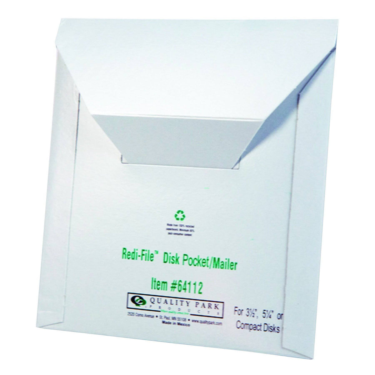 Recycled White Disk Pocket Mailer 10/Pack F242149