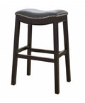 Espresso and Gray Saddle Style Counter Height Bar Stool V78508