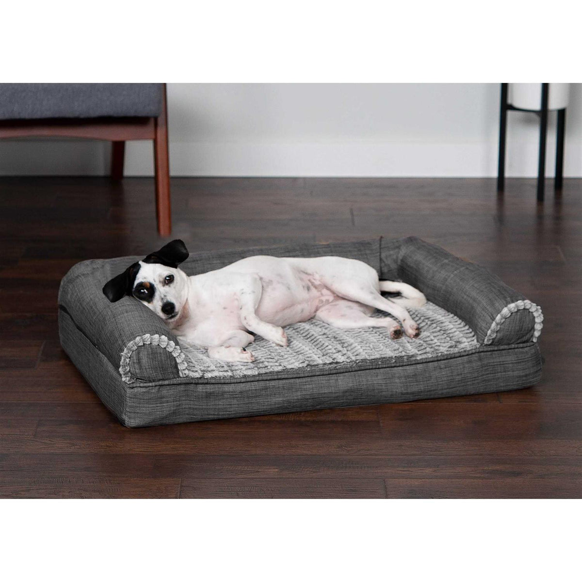 Luxe Fur & Performance Linen Sofa Bed T7056
