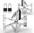 2 Sets X-Shape Wheel Chocks with Integrated Wrench and Anti-Theft Code Lock B8239