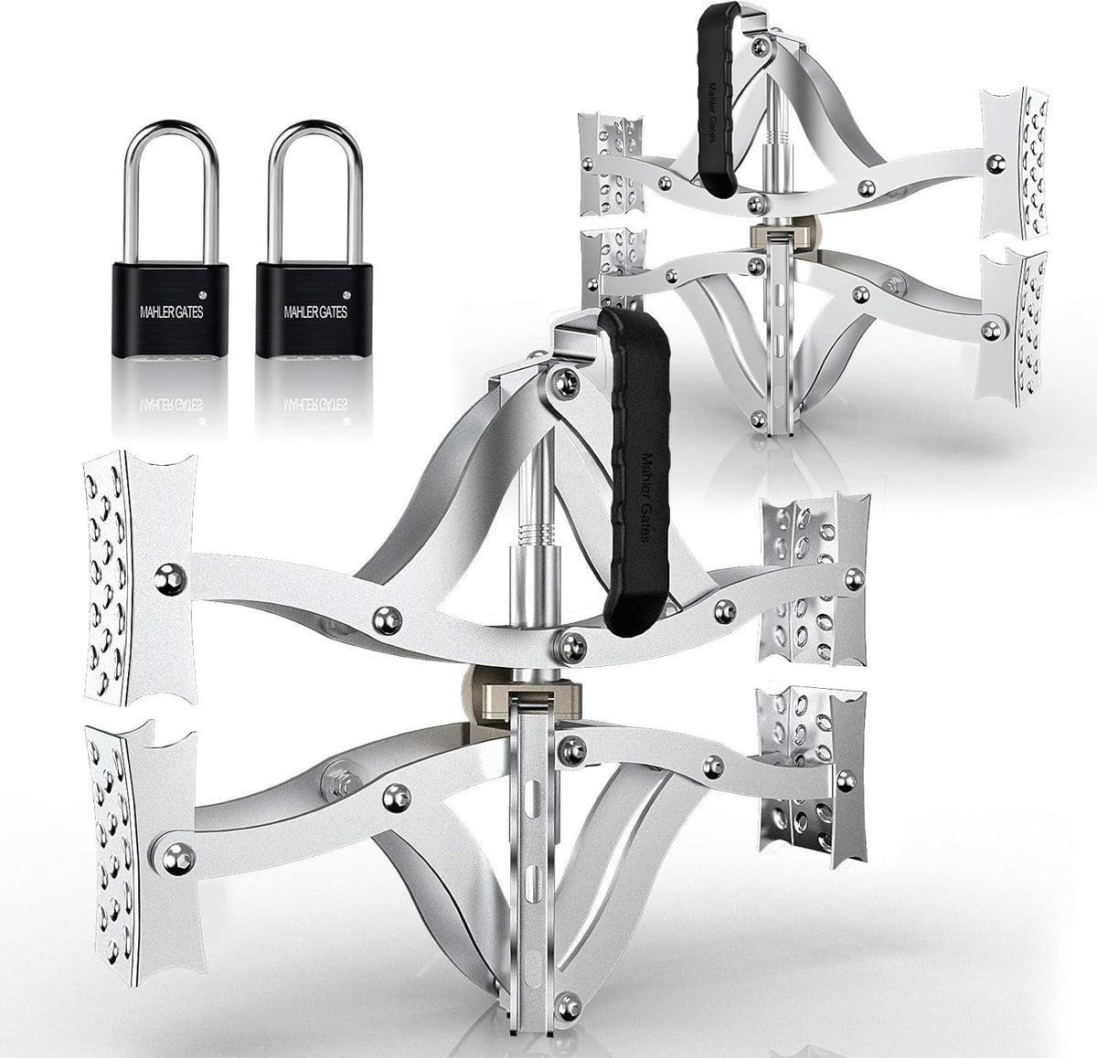 2 Sets X-Shape Wheel Chocks with Integrated Wrench and Anti-Theft Code Lock B8239