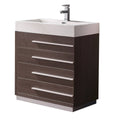 Gray Oak Bathroom Cabinet with Integrated Sink A6875