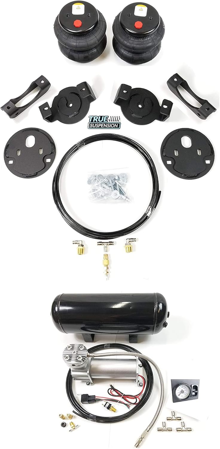 Compatible with Chevrolet Silverado GMC Sierra 2500 3500 HD 01-10 Pickup Complete Rear Air Ride Suspension Kit H9398