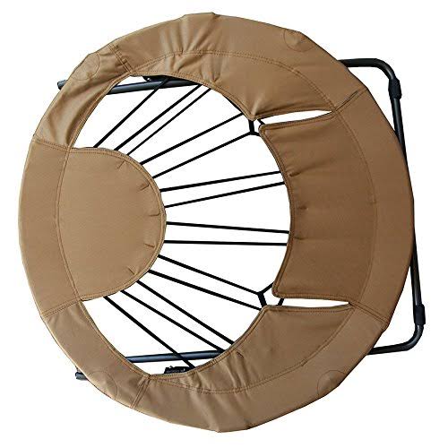 Bungee Chair Folding Round Steel Frame Brown Q652677