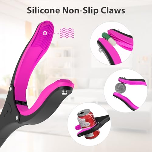 Pink Foldable Reacher Grabber Tool with 360° Rotating Jaw D2441