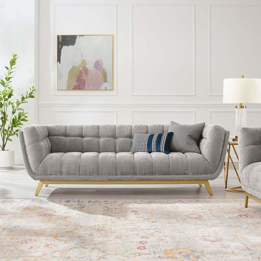 Light Grey Velvet Sofa G343402