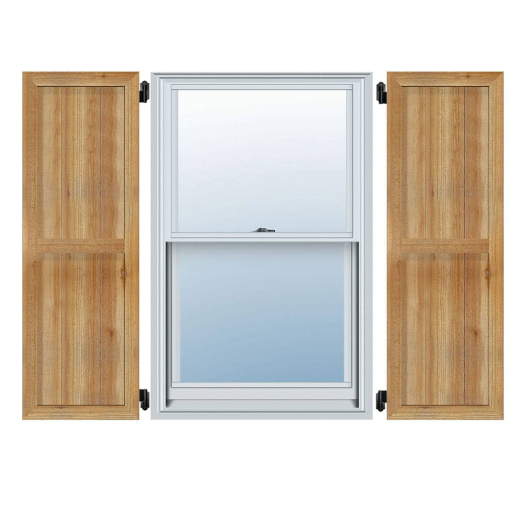 Framed Board-n-Batten Shutters, Rough Sawn Western Red Cedar (Per Pair) B3779