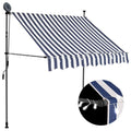 Manual Retractable Awning with LED Blue and White D4236