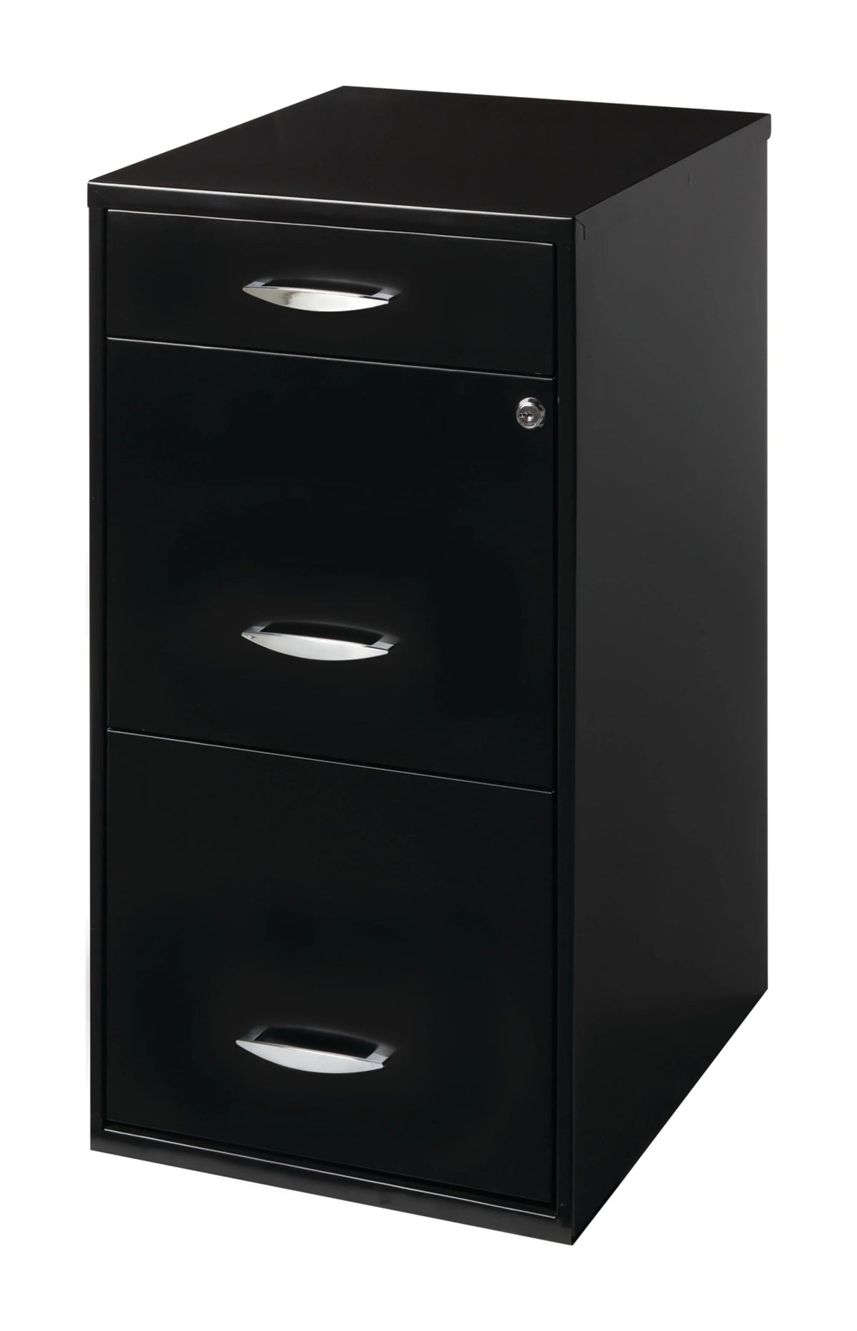 3 Drawer Letter Width Vertical File Cabinet with Pencil Drawer, Black A205681