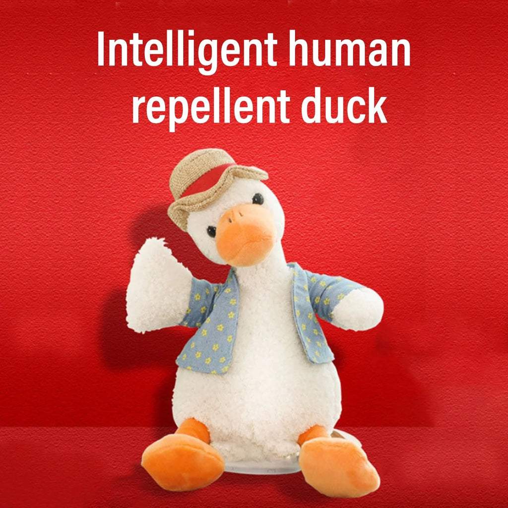 Talking Duck Toy Repeats What You Say with Straw Hat Detachable Vest Stuffed Animals O889