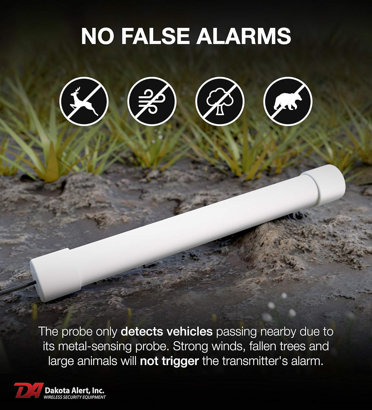 Wireless Driveway Alarm System with Vehicle Detecting Probe Transmitter O48582