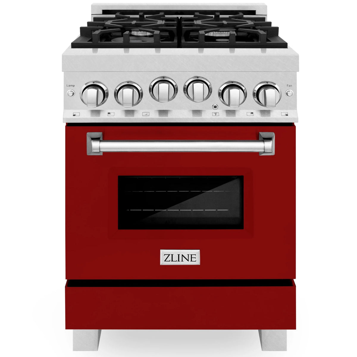24 Inch Gas Range Stainless Steel Red Gloss Door X358