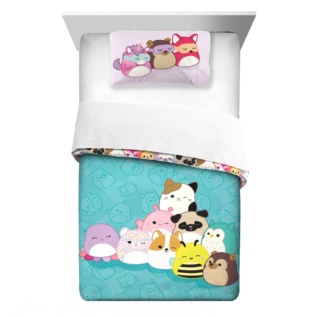Comforter and Pillowcase 2-Piece Set Twin/Full Reversible Q629