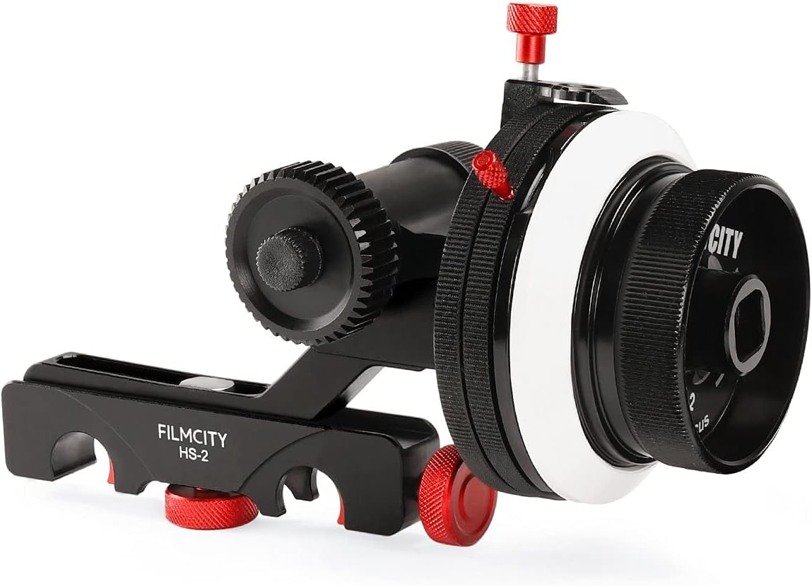 Follow Focus with A/B Hard Stops, Flexible Gear Belt & Speed Crank for 15mm Rod Support W49252