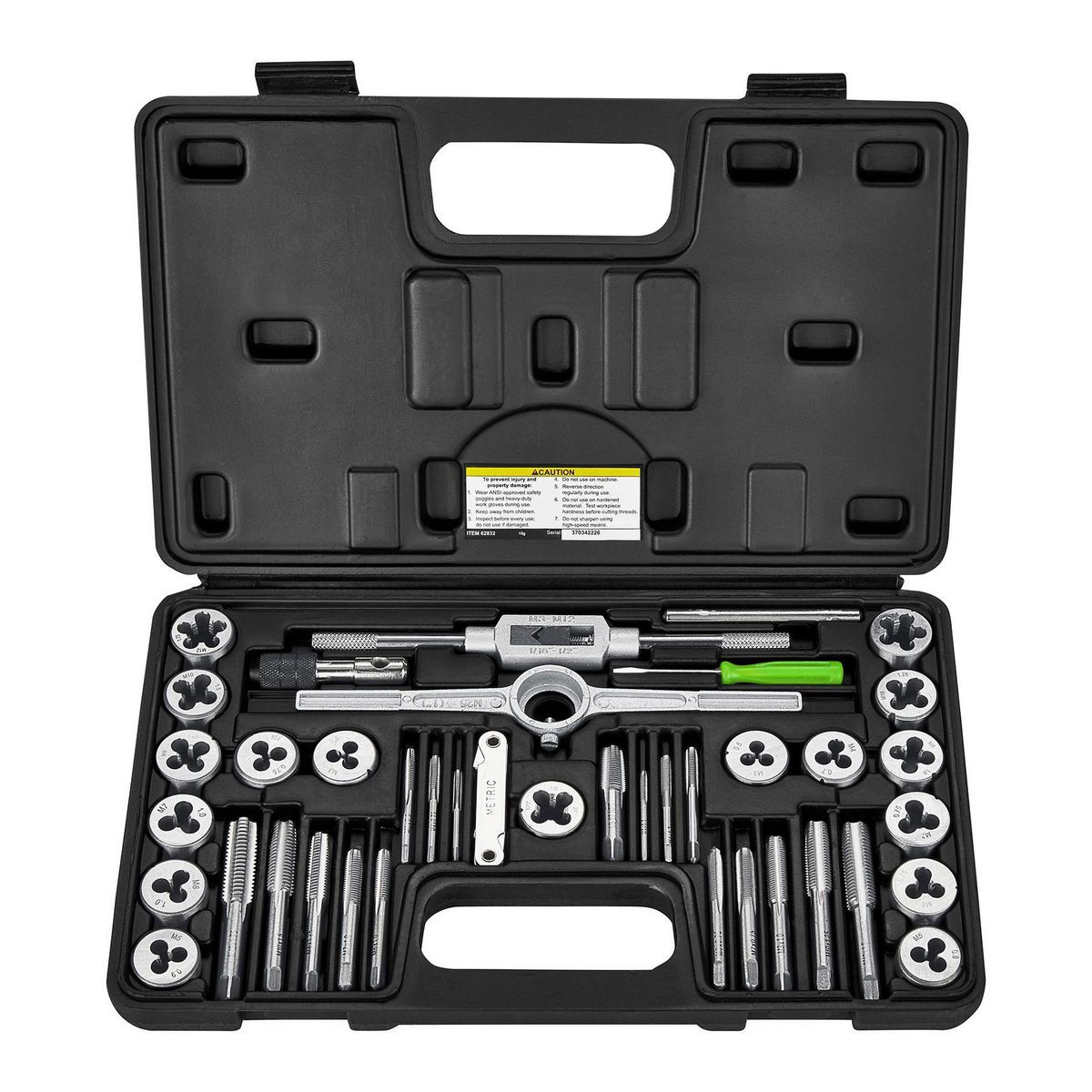 Carbon Steel Metric Tap and Die Set, 40 Piece P988856