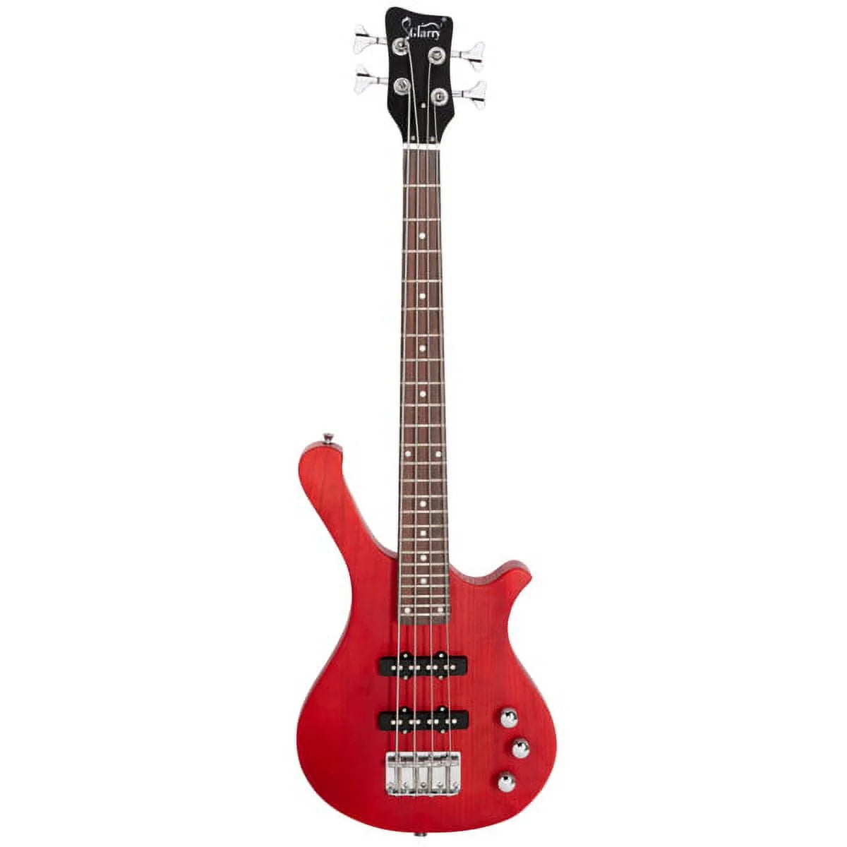 36in Small Scale Electric Bass Guitar with Mahogany Body Red Y612