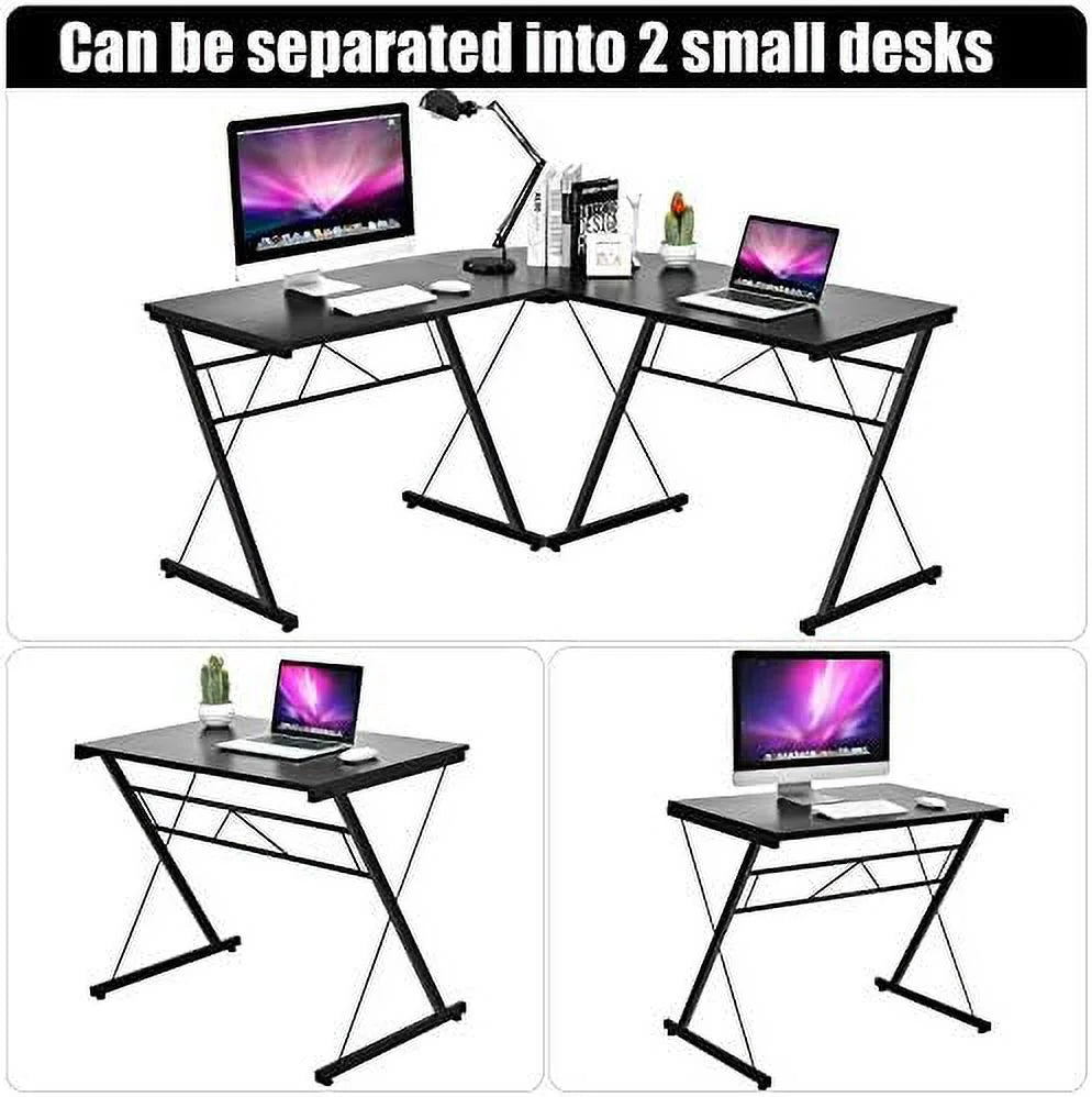 L-Shaped Corner Computer Desk with Round Corner S350