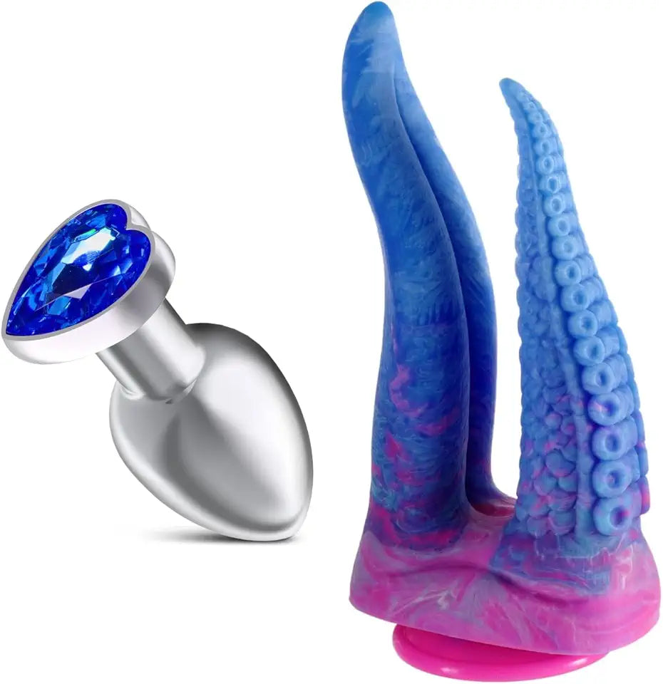 Metal Anal Butt Plug + Double-Ended Dildo B56606