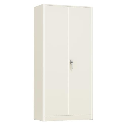 72" Black Lockable Metal Storage Cabinet with 4 Adjustable Shelves Z629
