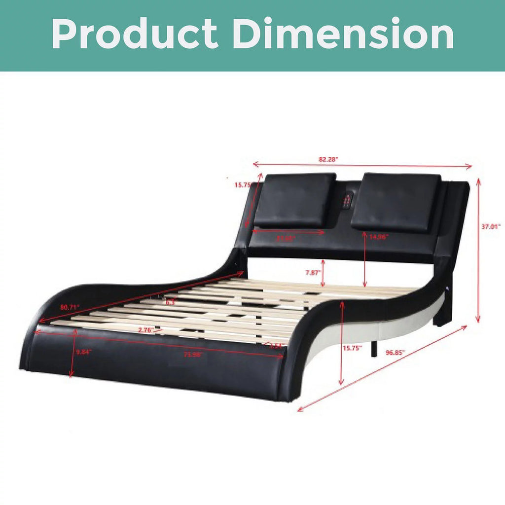 Black LED Platform Bed B734367