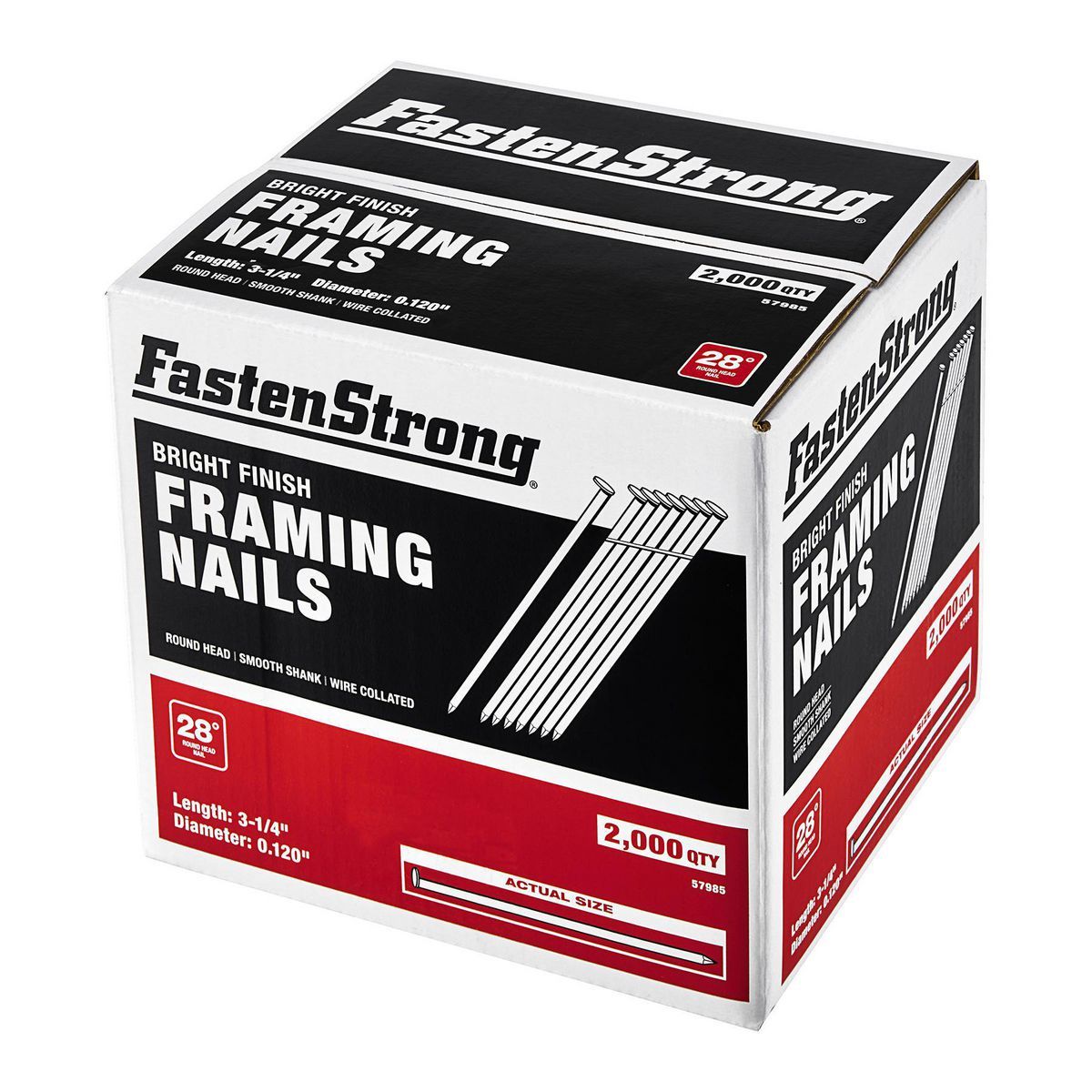 Bright Coated Framing Nails, 96,000 Pieces D46197