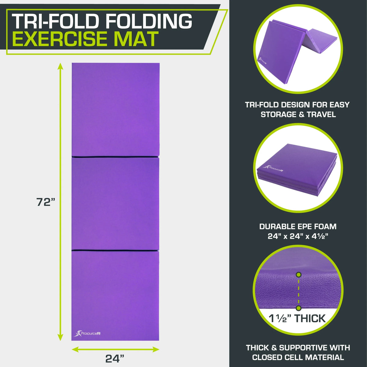 Folding Gymnastics Mat 6'x2' Z594673