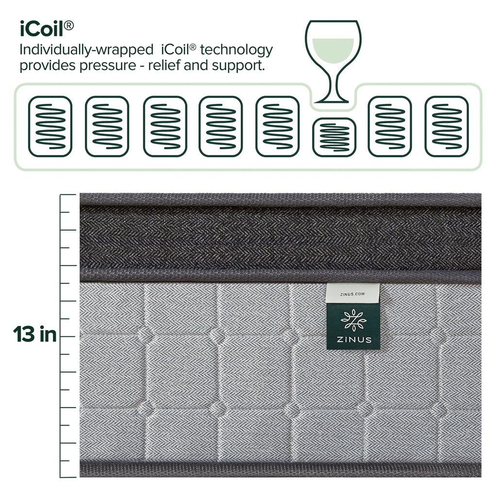 13" Hybrid Cooling Gel Memory Foam Pocket Spring Mattress V392