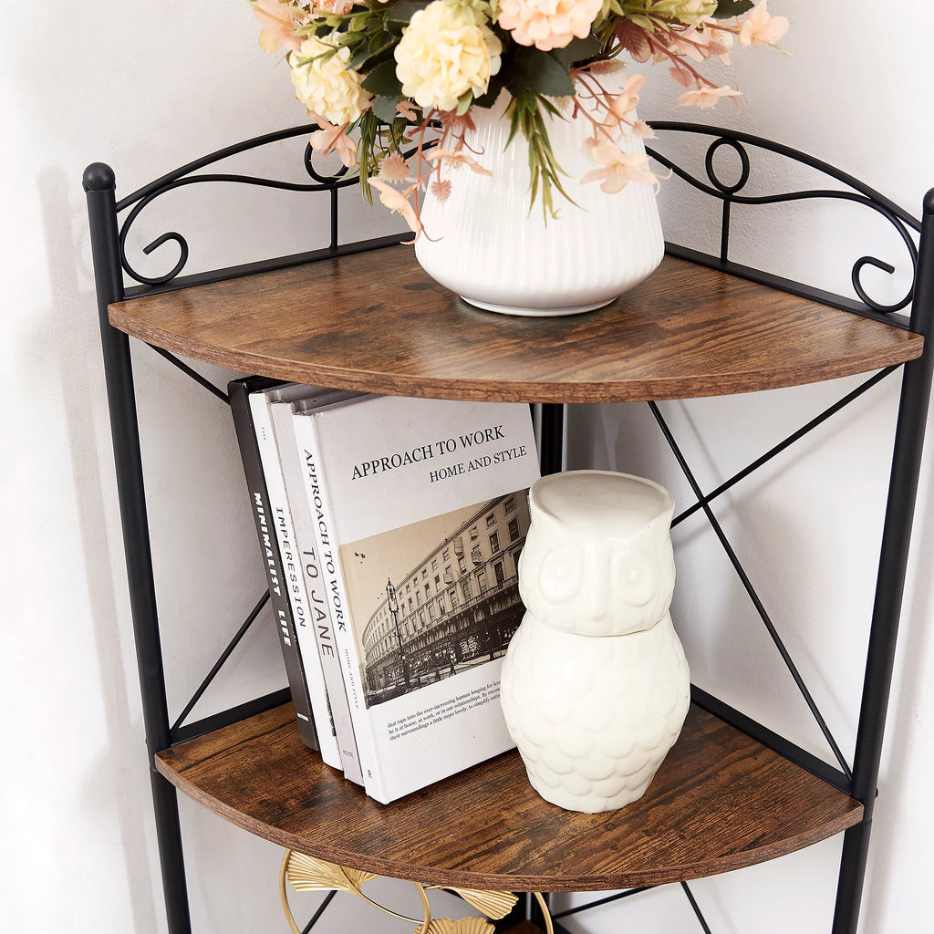 5-Tier Corner Shelf with 2 Folding Baskets L594188