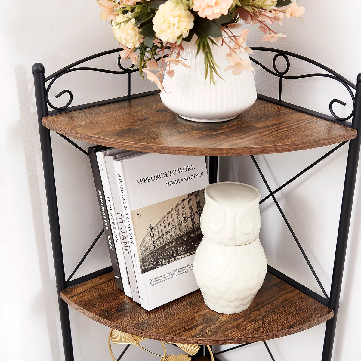 5-Tier Corner Shelf with 2 Folding Baskets L594188