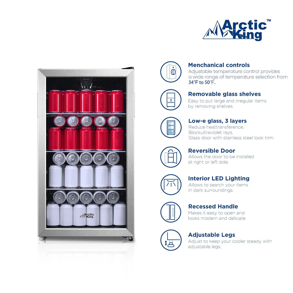 115-Can Beverage Fridge & Cooler Stainless Steel R967626