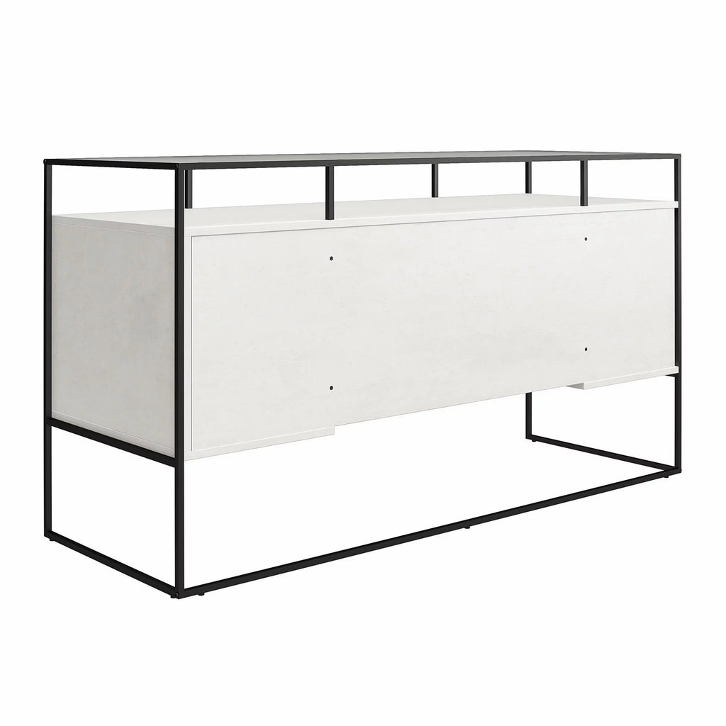 Modern Desk with 2 Drawers and Storage H439