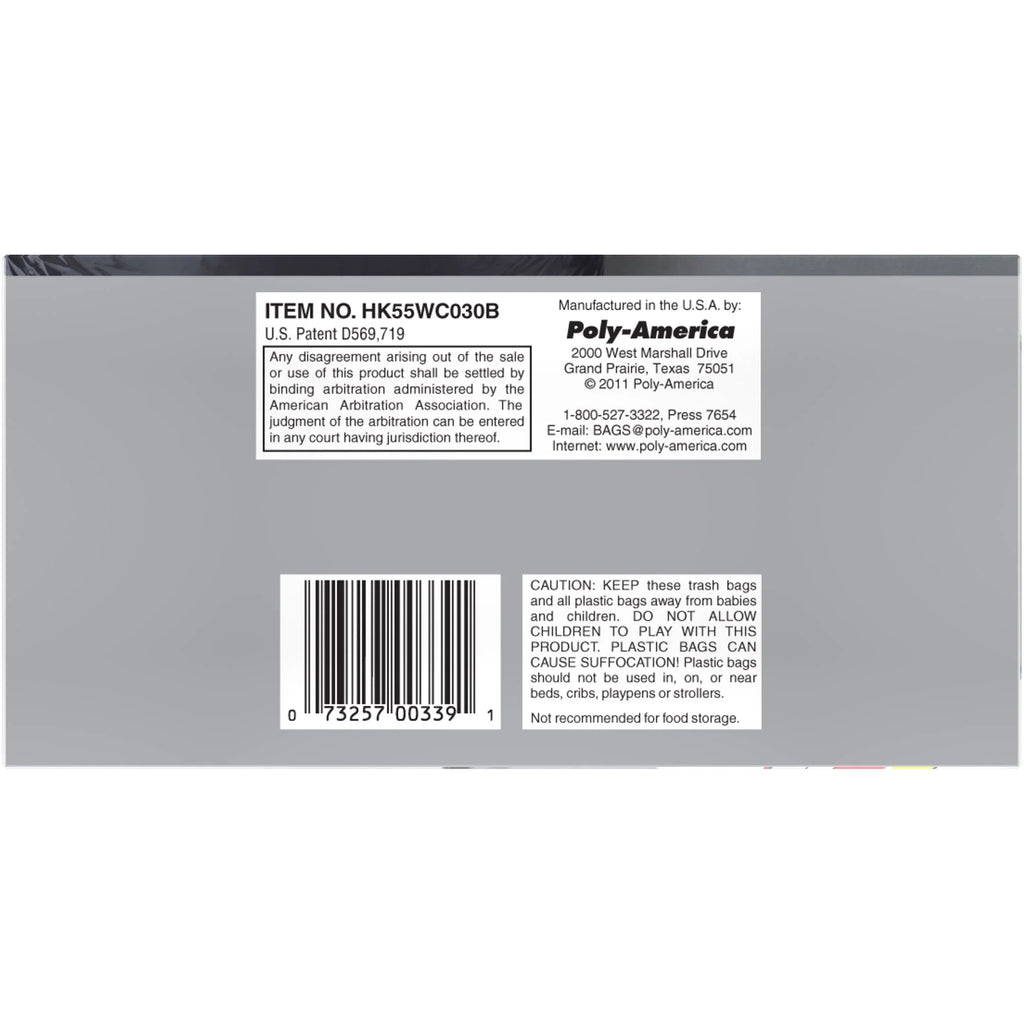 Black 55 Gallon Drum Liner 30 Count V4847
