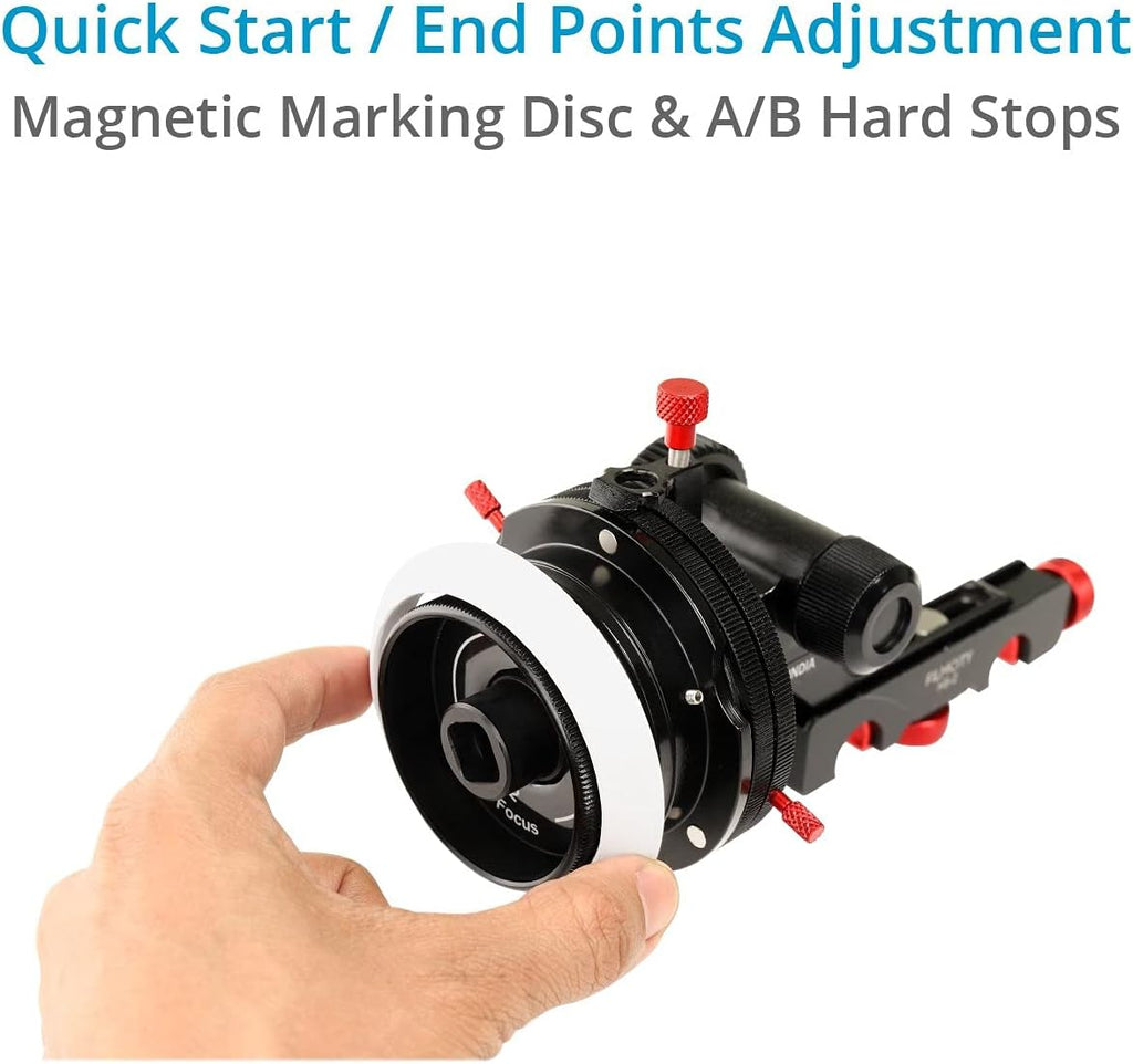 Follow Focus with A/B Hard Stops, Flexible Gear Belt & Speed Crank for 15mm Rod Support W49252