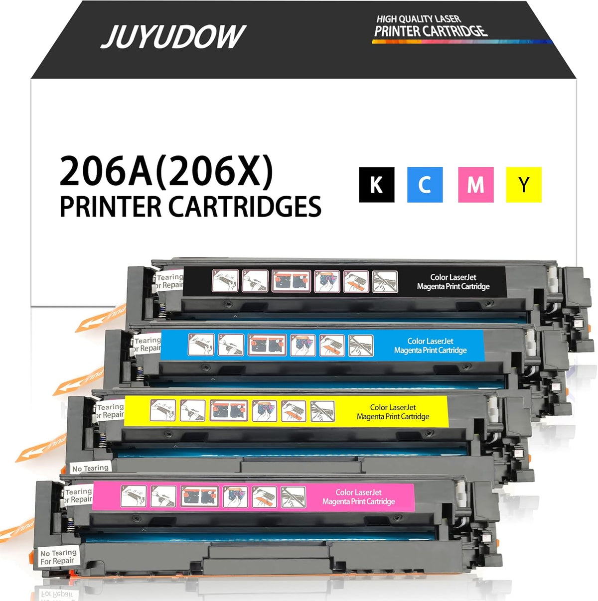 Black Cyan Yellow Magenta Toner Cartridge 4 Packs U626457