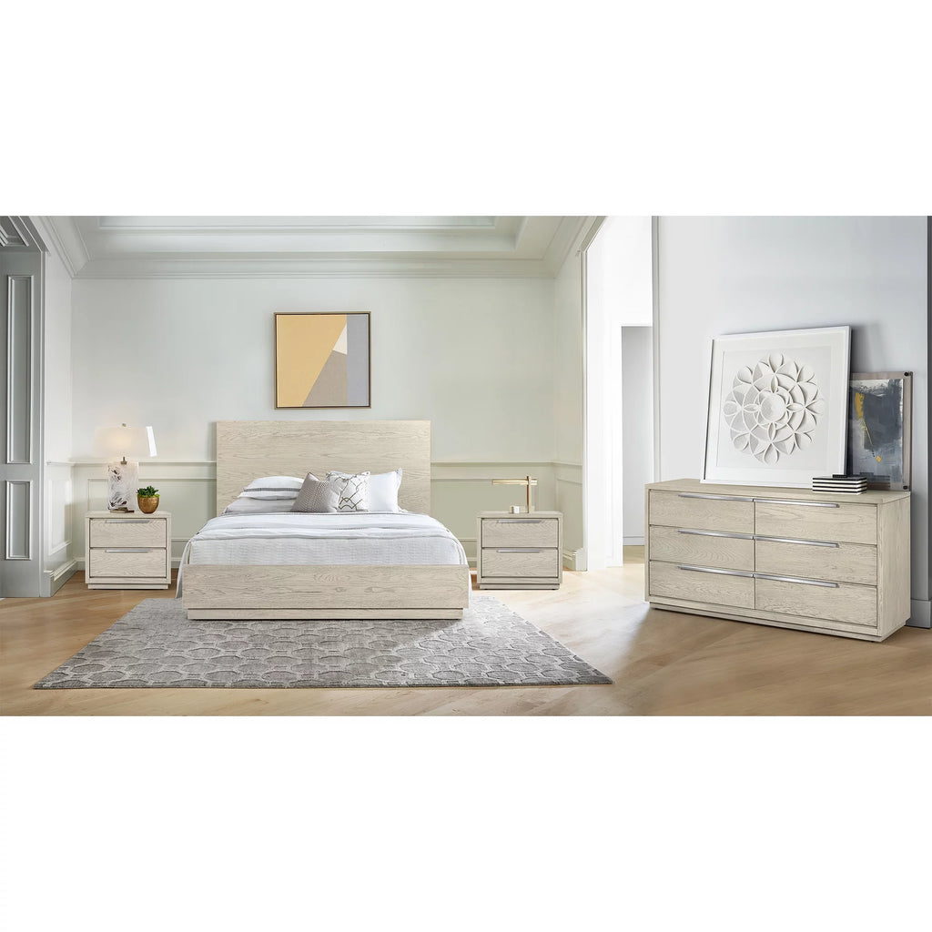 Grey Oak Wood Queen Platform Bed Frame D848