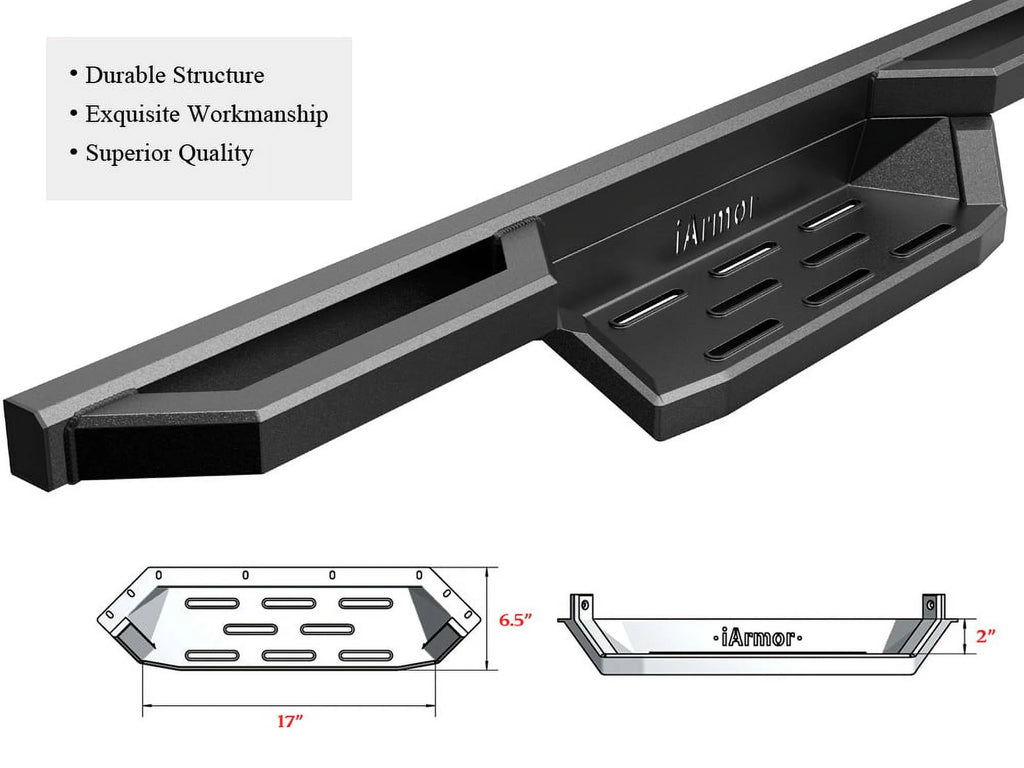 Stainless Steel 6.5in Nerf Bars Rocker Guards for Ford F150 Super Cab C52493