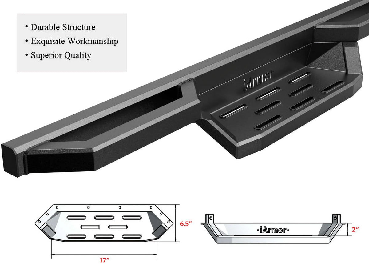 Stainless Steel 6.5in Nerf Bars Rocker Guards for Ford F150 Super Cab C52493