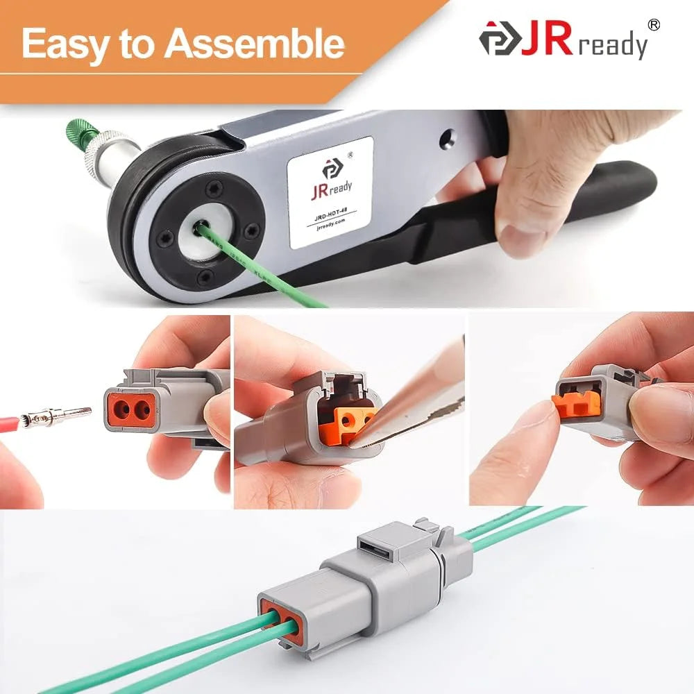 2 4 Pin Gray IP67 Waterproof Electrical Connector Kit M9794