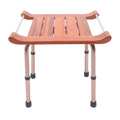 Teak Shower Stool Bathroom Bench Adjustable Non-Slip Y1657