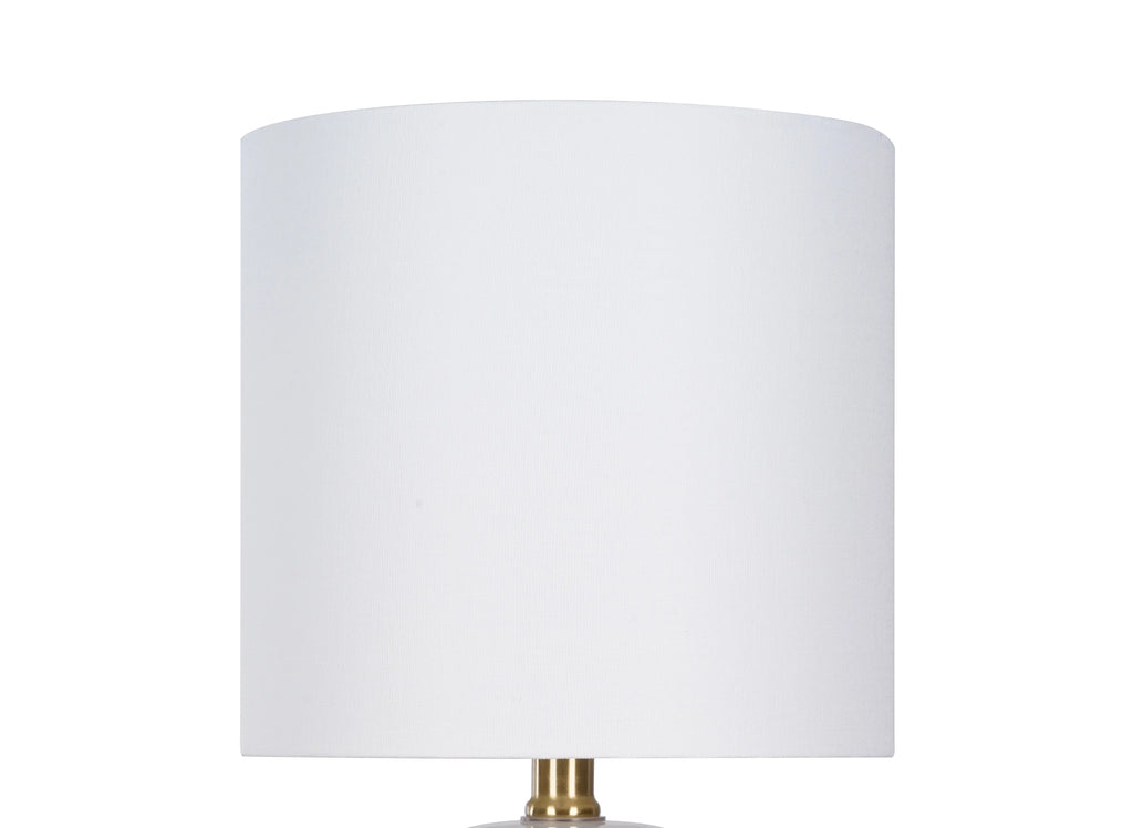 Ceramic Table Lamp, White Finish with Brass Accents, 18" H U6618