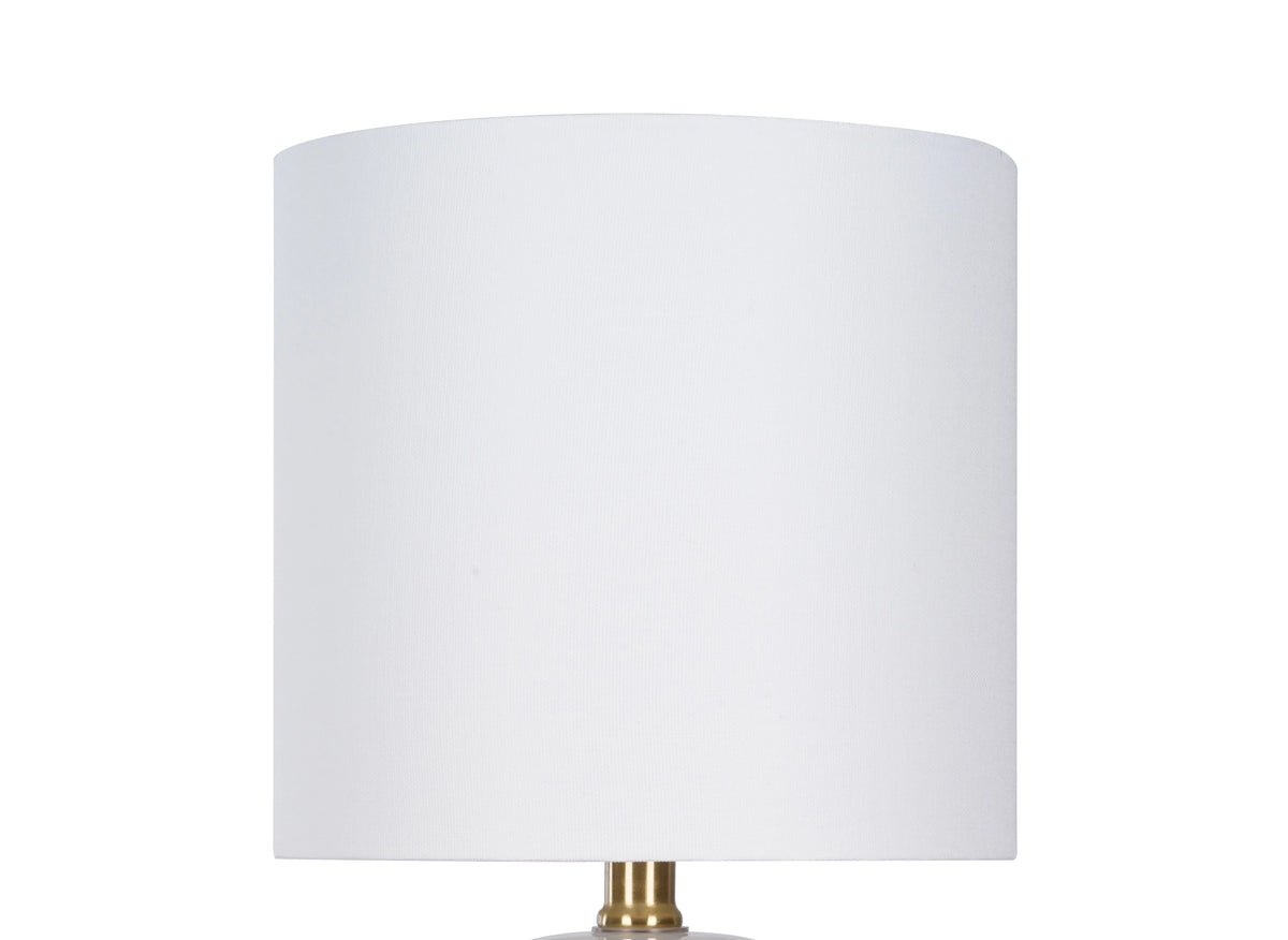 Ceramic Table Lamp, White Finish with Brass Accents, 18" H U6618