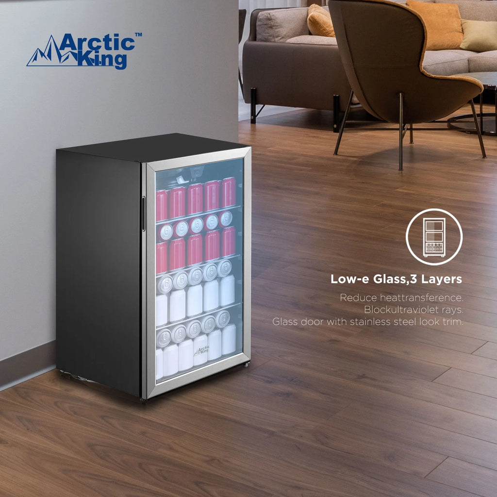 115-Can Beverage Fridge & Cooler Stainless Steel R967626