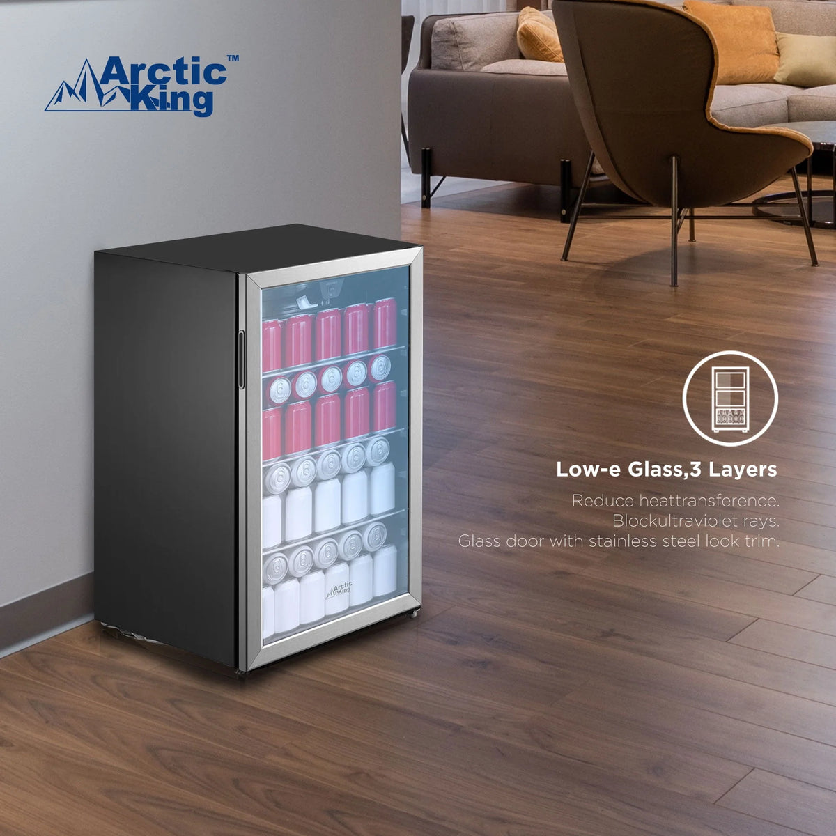 115-Can Beverage Fridge & Cooler Stainless Steel R967626